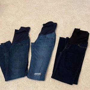 3 pairs maternity jeans + 1 long sleeve maternity shirt